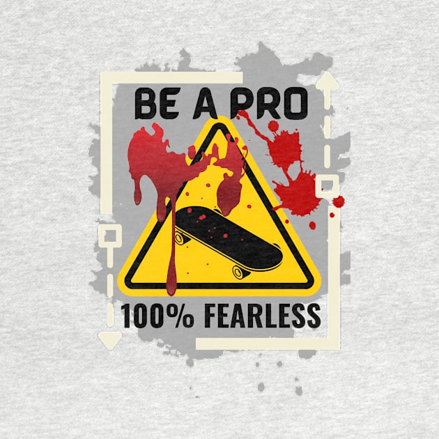 Be A Pro Skater 100% Fearless Cream/Grey by wakumi style